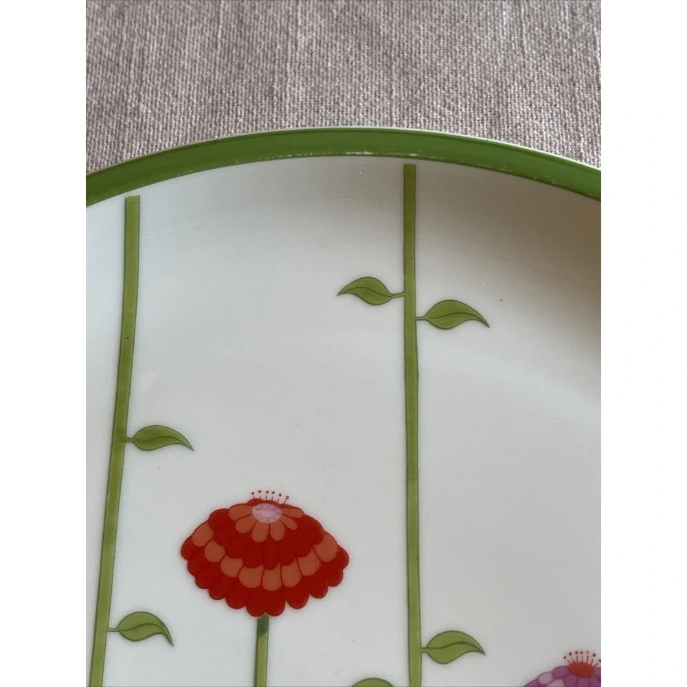 Vintage Midcentury Mod MCM Denby Contrariwise‎ 70s Floral Dinner Plates Set of 4